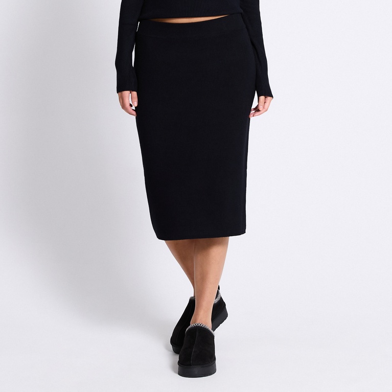 Rib-knit skirt "Jill" Black